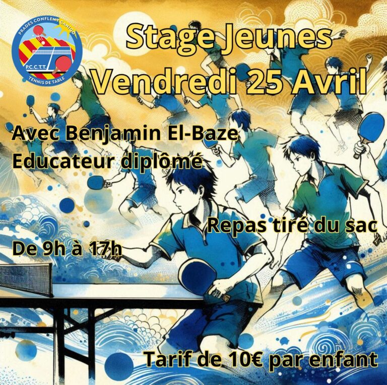 Stage jeunes le 25 Avril